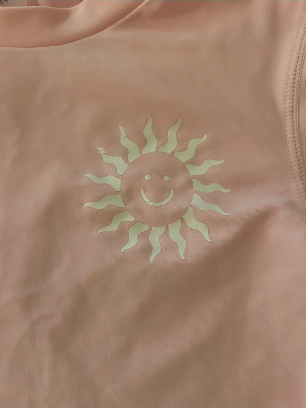 Old Navy Pink Long-Sleeve Girls' Rashguard with Sun Graphic